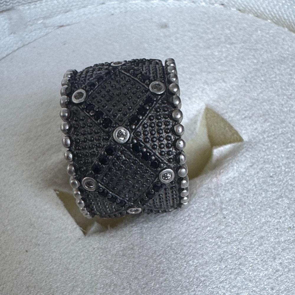 Freida Rothman Silver and Black Women's Ring - Picture 3 of 5